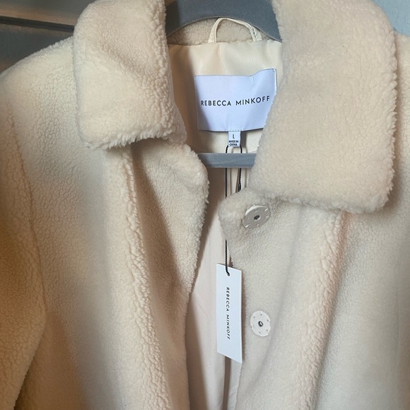 Rebecca Minkoff White Ivory Harley Faux Fur Teddy Coat Jacket - Picture 4 of 11